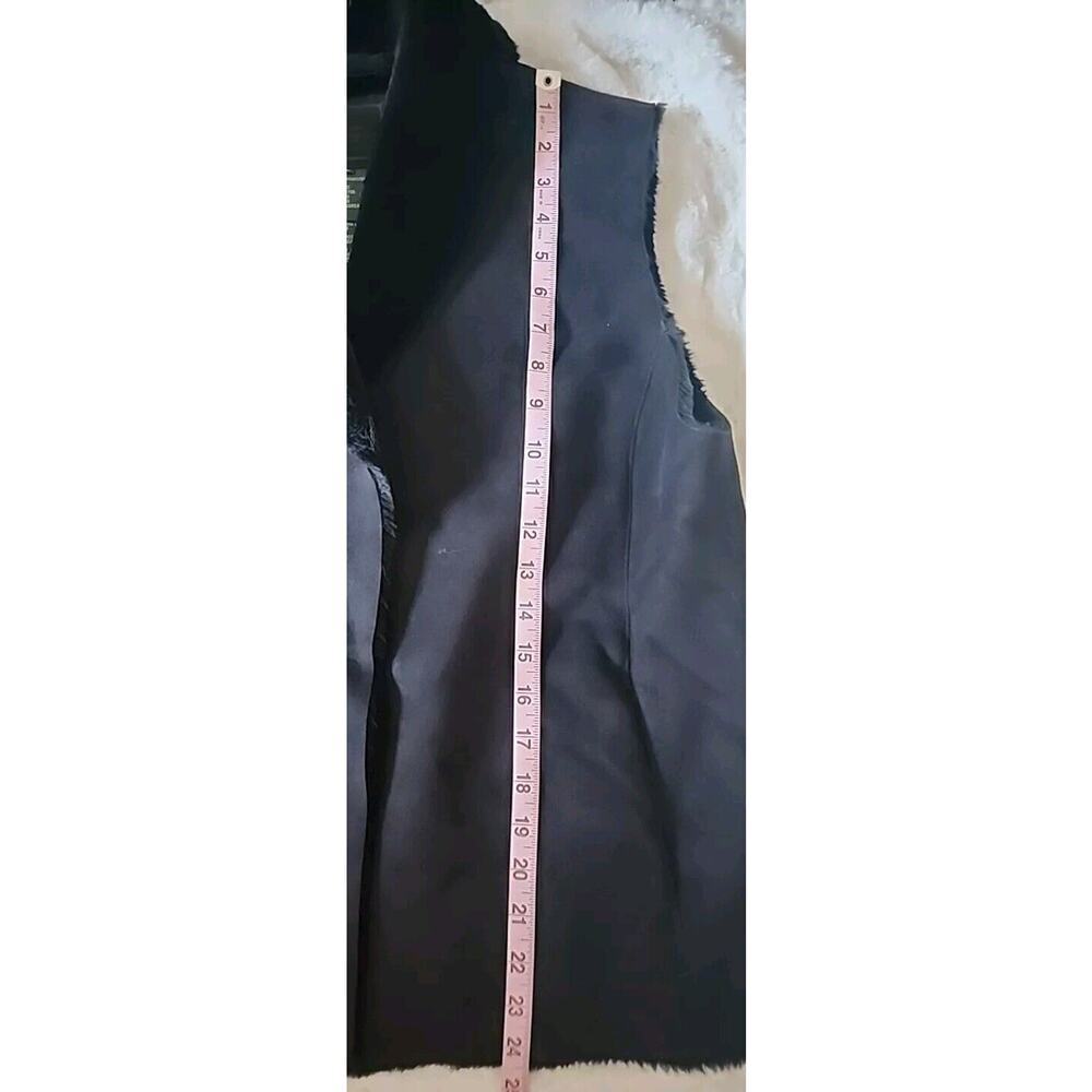 Lauren Ralph Lauren Suede Faux Fur Vest Black Large P Whimsigoth Luxury - Picture 7 of 9